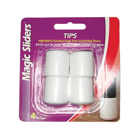 MAGIC SLIDERS LEG TIP VINYL WH 1""4PK 94499